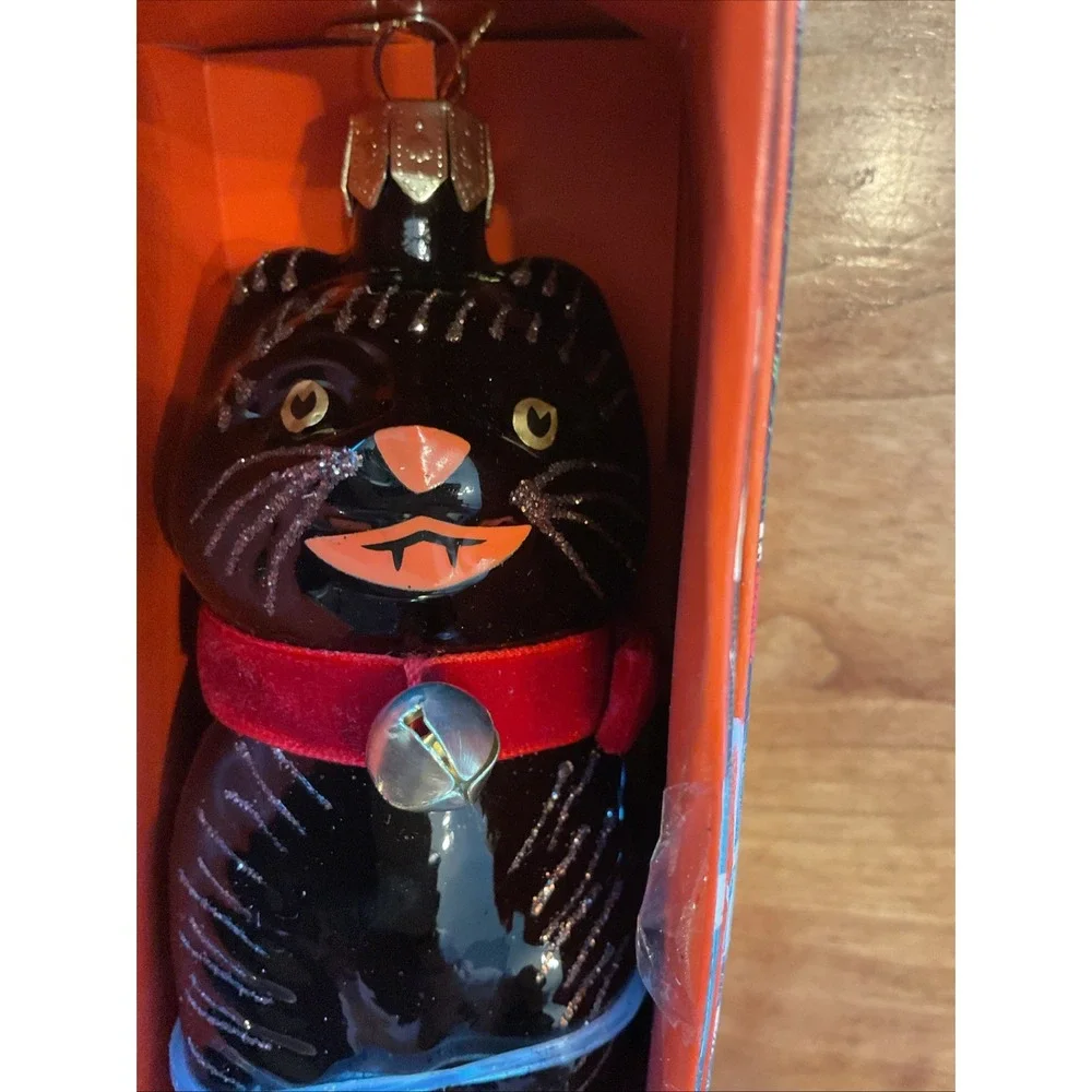 Target John Derian Black‎ Cat Christmas Glass ornament